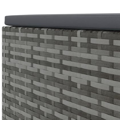 Градински комплект с възглавници, 8 части, полиратан, сив