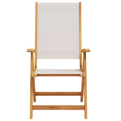 Сгъваеми градински столове, 2 бр, акация масив и textilene