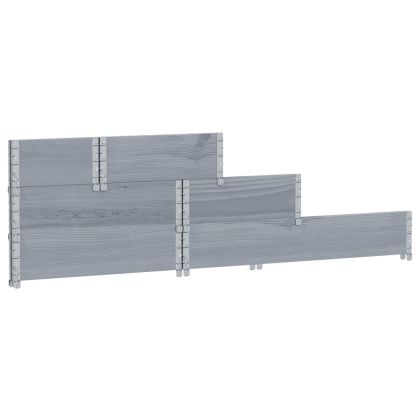 3-степенна повдигната леха, сива, 120x80 см, бор масив