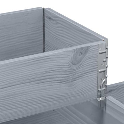 3-степенна повдигната леха, сива, 120x80 см, бор масив