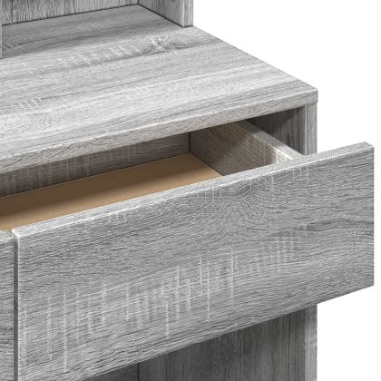 Тоалетка с огледало, сив сонома, 80x41x144,5 см