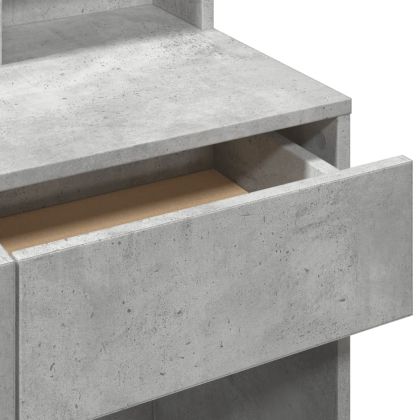 Тоалетка с огледало, бетонно сива, 80x41x144,5 см