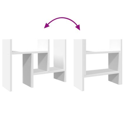 Органайзер за бюро, бял, 34,5x15,5x35,5 см, инженерно дърво