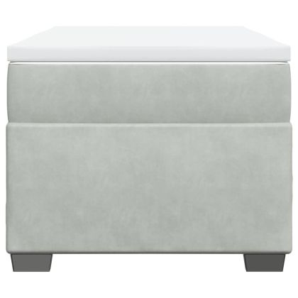 Боксспринг легло с матрак, светлосиво, 80x200 см, кадифе