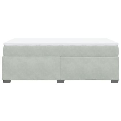 Боксспринг легло с матрак, светлосиво, 80x200 см, кадифе