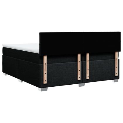 Боксспринг легло с матрак, черно, 200x200 см, плат