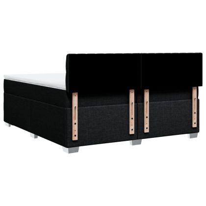 Боксспринг легло с матрак, черно, 200x200 см, плат