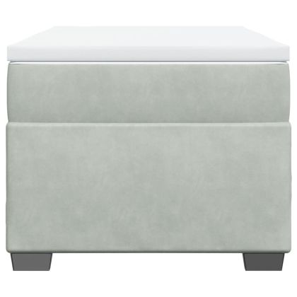 Боксспринг легло с матрак, светлосива, 90x190 см, кадифе