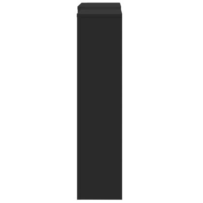 Капак за радиатор, черен, 205x21,5x83,5 см, инженерно дърво