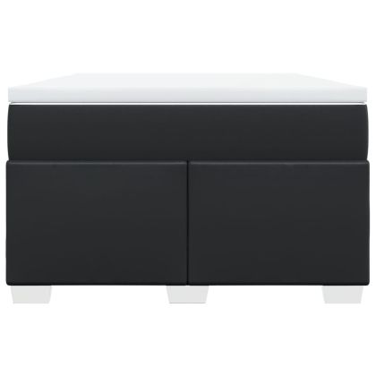 Боксспринг легло с матрак, черно, 120x200 см, изкуствена кожа