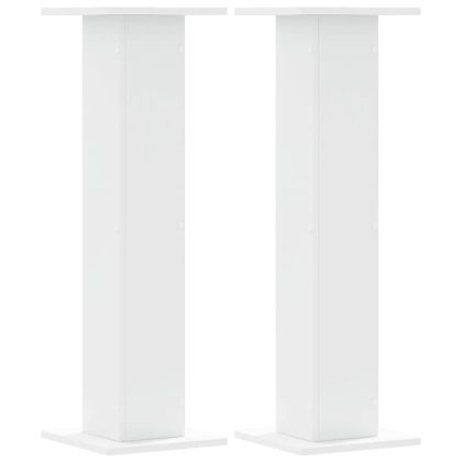 Стойки за тонколони 2 бр бели 30x30x95 см инженерно дърво