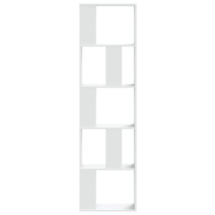 Библиотека 5 рафта бяла 45x23,5x162,5 см инженерно дърво