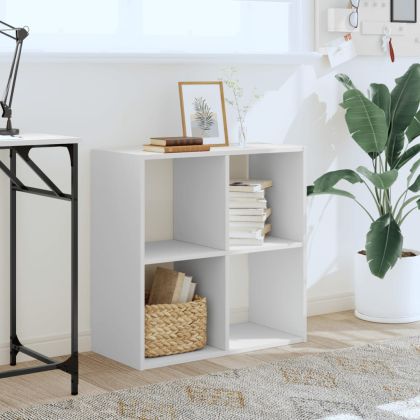 Библиотека бяла 68,5x32x68,5 см инженерно дърво