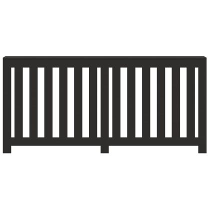 Капак за радиатор, черен, 175x20x82 см, инженерно дърво