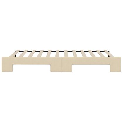 Канапе с изтеглящо разтегателно легло кремаво 80x200 см плат