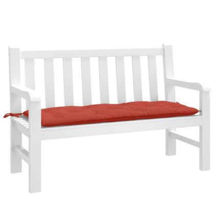 Възглавница за градинска пейка меланж червена 120x50x7 см плат