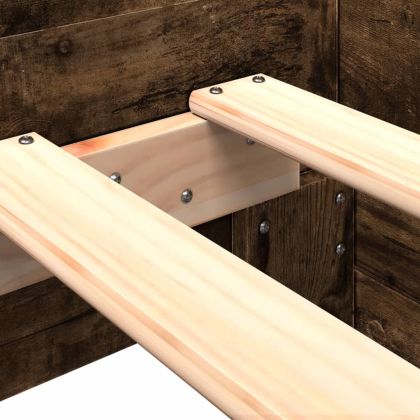 Рамка за легло без матрак опушен дъб 100x200 см инженерно дърво