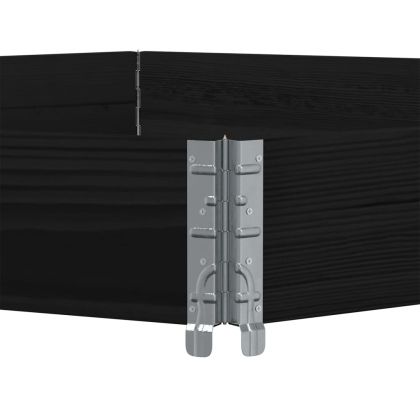 Повдигната леха, шестоъгълна, черна, 160x160 см, масивен бор