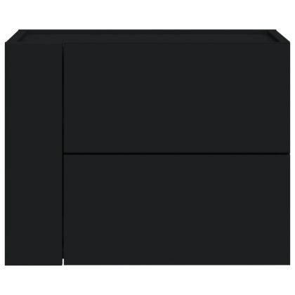 Нощно шкафче за стенен монтаж, черно, 45x30x35 см