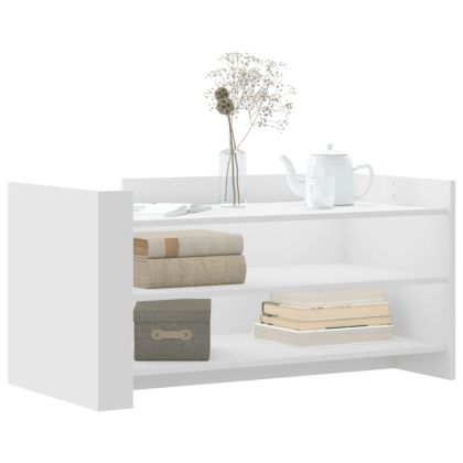 Кафе маса, бяла, 100x50x50 см, инженерно дърво