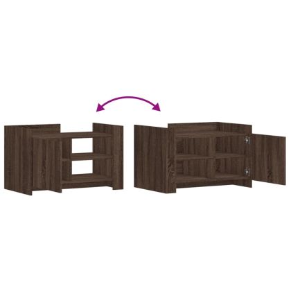 Кафе маса, кафяв дъб, 80x50x50 см, инженерно дърво