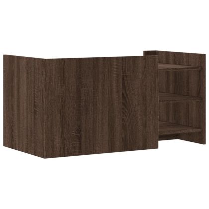 Кафе маса, кафяв дъб, 100x50x50 см, инженерно дърво