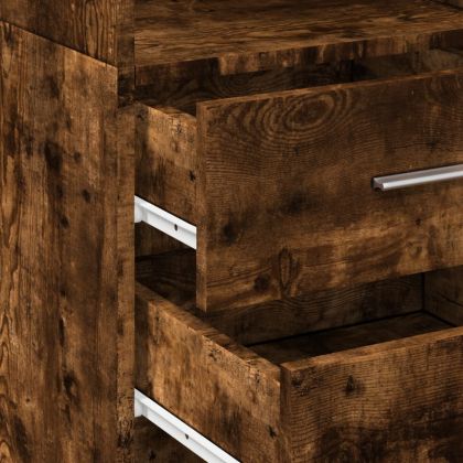 Висок шкаф, опушен дъб, 40x42,5x185 см, инженерно дърво