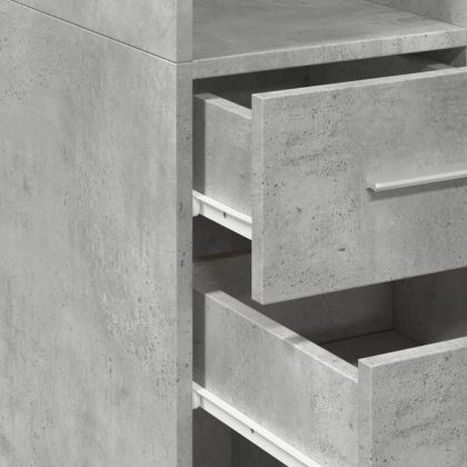 Висок шкаф, бетонно сив, 50x42,5x185 см, инженерно дърво