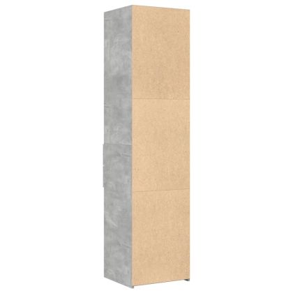 Висок шкаф, бетонно сив, 45x42,5x185 см, инженерно дърво