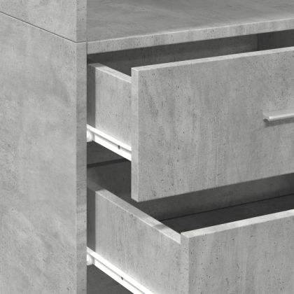 Висок шкаф, бетонно сив, 45x42,5x185 см, инженерно дърво