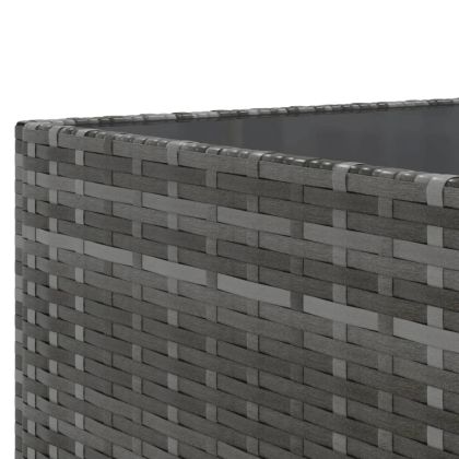 Градински комплект с възглавници, 6 части, полиратан, сив