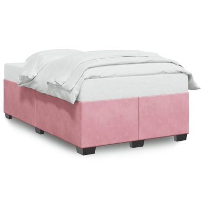Рамка за легло без матрак, розова, 120x190 см, кадифе