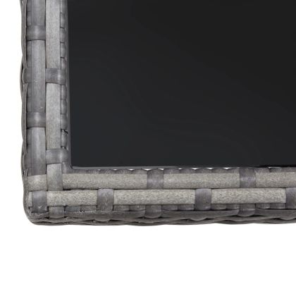 Градинска маса, сива, 80x80x74 см, полиратан