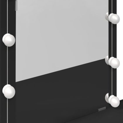 Тоалетка с LED, черна, 100x40x130 см