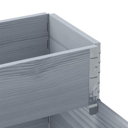 3-степенна повдигната леха, сива, 120x80 см, бор масив