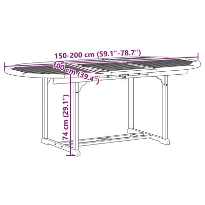 Градински трапезен комплект, 7 части, акация масив и textilene