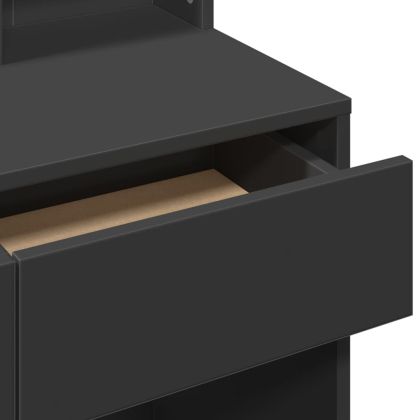 Тоалетка с огледало, черна, 80x41x144,5 см