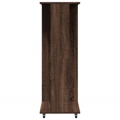 Гардероб, кафяв дъб, с колелца, 102x38x110 см, инженерно дърво