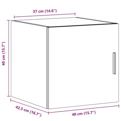 Стенен шкаф, кафяв дъб, 40x42,5x40 см, инженерно дърво