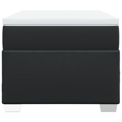 Боксспринг легло с матрак, черно, 90x200 см, изкуствена кожа