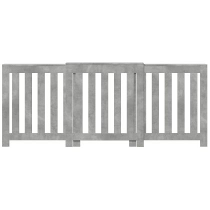 Капак за радиатор, бетонно сив, 205x21,5x83,5см инженерно дърво