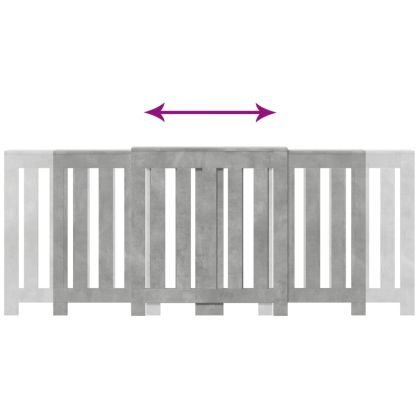 Капак за радиатор, бетонно сив, 205x21,5x83,5см инженерно дърво