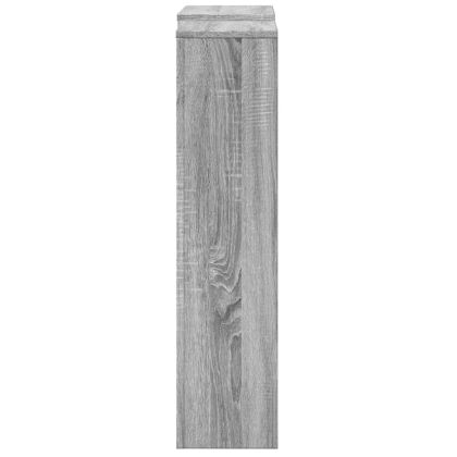 Капак за радиатор, сив сонома, 205x21,5x83,5см, инженерно дърво