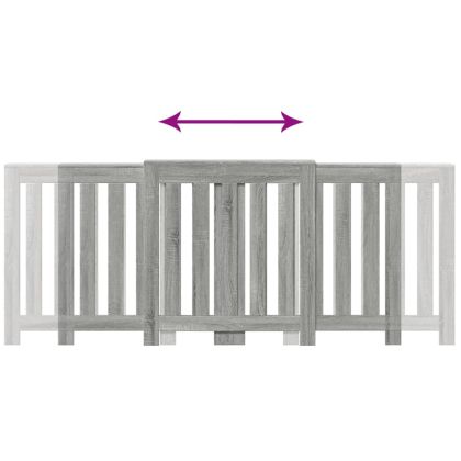 Капак за радиатор, сив сонома, 205x21,5x83,5см, инженерно дърво