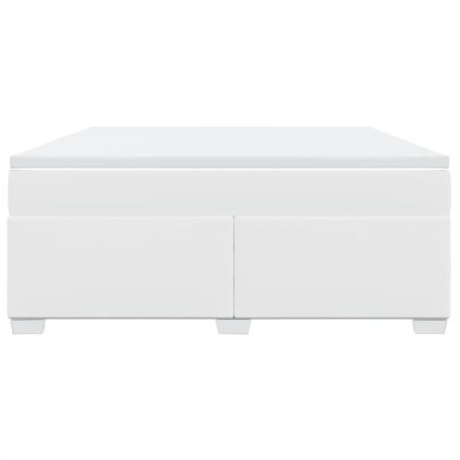 Боксспринг легло с матрак, бяло, 180x200 см, изкуствена кожа