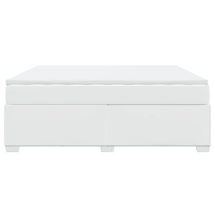 Боксспринг легло с матрак, бяло, 180x200 см, изкуствена кожа
