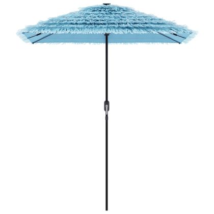 Градински чадър със стоманен прът, син, 300x200x250 см