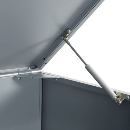 Навес за 3 коша на колела, сив, 207x79x117 см, стомана