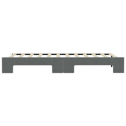 Канапе с изтеглящо разтегателно легло тъмносиво 90x200 см плат