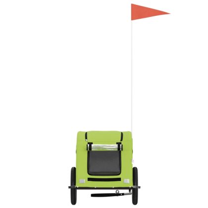 Ремарке за колело за любимци зелен Оксфорд плат и желязо